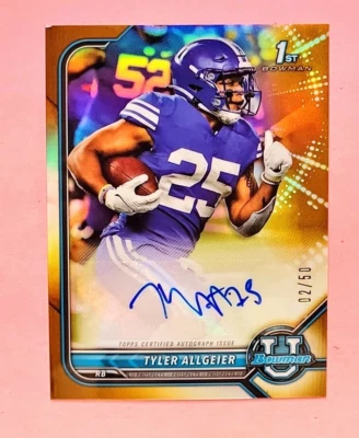 2021 Bowman University Chrome TYLER ALLGEIER Gold Refractor /50 1st Bowman RC - Image 1 of 2