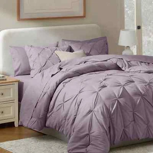 9-Pc All Season Pinch Pleat Comforter Set w/ 2 Set Cooling Pillows, Bed in a Bag - Picture 1 of 46
