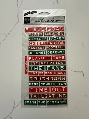 Sticko Dimensional Red Green Brown Football Lingo Label Touchdown Field Goal Etc - Image 1 of 4