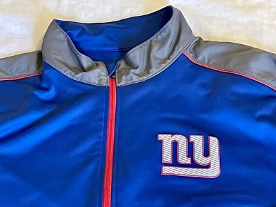 Majestic NFL New York Giants Therma Base Cremallera Completa Azul Cuello Sudadera 2XL Foto 1 de 4