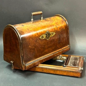 1900 SINGER SEWING MACHINE WOOD CARRYING CASE BENTWOOD BOX & BASE SHORT SIZE 27 - Picture 1 of 24