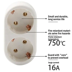 2 Fach Steckdosenadapter,Topist Steckdose 2Schukostecker Stecker OoFo| SY DEA - Picture 1 of 10