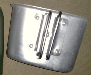 CANTEEN ALLUMINIUM CUP - TO FIT ON A 1 LITRE MILITARY STYLE CANTEEN NEW MADE - Imagen 1 de 2