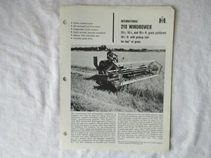 IH International Harvester 210 windrower spec sheet brochure - Picture 1 of 2
