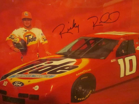 NASCAR Ricky Rudd #10 Tide Ford Thunderbird Autographed Racing Poster Cover