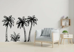 Tropische Palme Wandtattoo Set Palmblätter Floral Bio Sticker Tropical Deko  - Bild 1 von 7