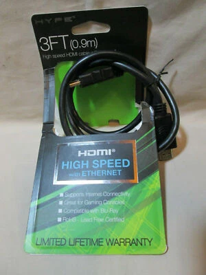 Hype 3 ft High Speed HDMI Cable With Ethernet, 3D Ready, Blu-Ray, TV, Gaming  - Image 1 of 3