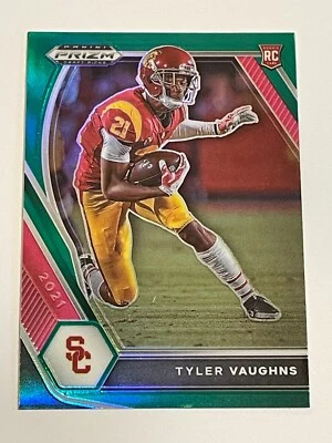 2021 Prizm Draft Picks Football Green Prizm - Tyler Vaughns RC - USC Trojans - Image 1 of 2
