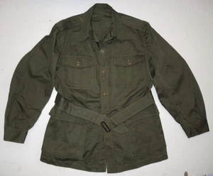 Vtg Unwashed 1952 Safari Style Canadian Summer Field Jacket Med-Shrt OD Green - Picture 1 of 12