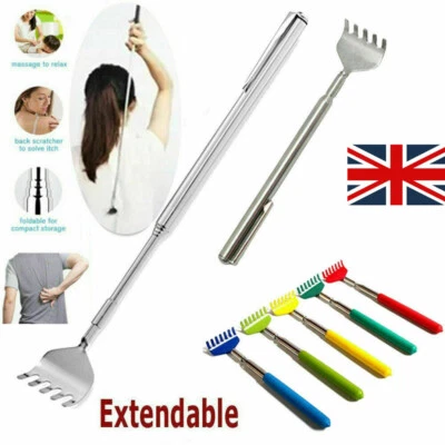 Telescopic Extendable Back Scratcher Handy Portable Pocket Metal Pen Clip UK - Image 1 of 4