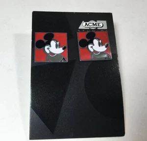 Vintage ACME Studio ANDY WARHOL "Mickey Red" Cloisonné Emaille Manschettenknöpfe - Bild 1 von 2