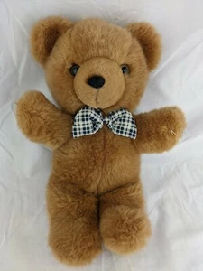 Peluche orso marrone 13 pollici Tb Trading Co plaid fiocco peluche giocattolo - Foto 1 di 5