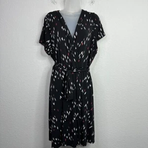 Torrid Dress Womens Size 2/2X Black Wrap Geometric Abstract Dark Romantic Career - Picture 1 of 12