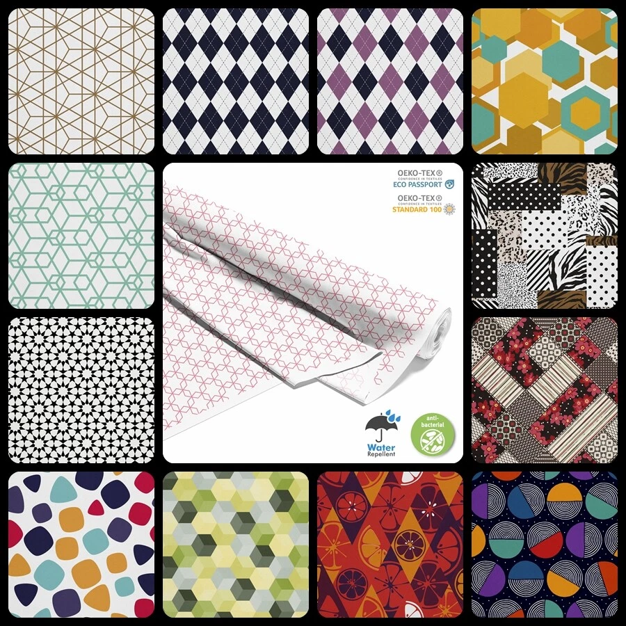 Polsterstoff-Bedruckter Meterware Wasserdicht Outdoorstoff Oeko-Tex-Geometrisch2 - Bild 1 von 4