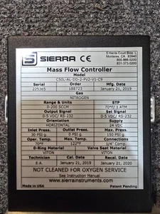 Sierra SmartTrak 50 Mass Flow Controller N2, 0-200 SCCM, C50L-AL-DD-2-PV2-V1-C9 - Picture 1 of 3