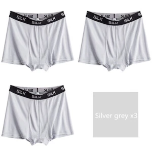 3 Pairs Luxury 100% Pure Silk Knit Men's Underwear Boxer Briefs Size L To 3xl - Picture 1 of 16
