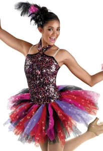 NEW Weissman "Dancing Flame" Dance Costume Skate Dress  5666 MC MA - Picture 1 of 2