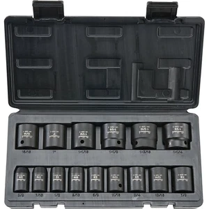 Juego de 15 enchufes de impacto de accionamiento Blackhawk By Proto 1/2" SAE 3/8" - 1-1/4" UW-1615S - Imagen 1 de 2