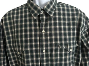 Camisa Western Polo Ralph Lauren Para Hombres Gris Verde Cuadros Perla Snap Vaquero XXL - Imagen 1 de 8