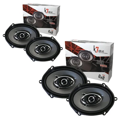 SOUND XTREME 4x Audiotek K7 720W 6" x 8" 5" x 7"4-Way Car Audio Coaxial Speakers 6x8