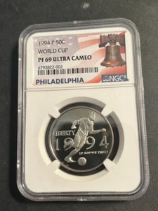 1994-P World Cup Commemorative Half Dollar Graded PF 69 Ultra Cameo by NGC - Picture 1 of 2