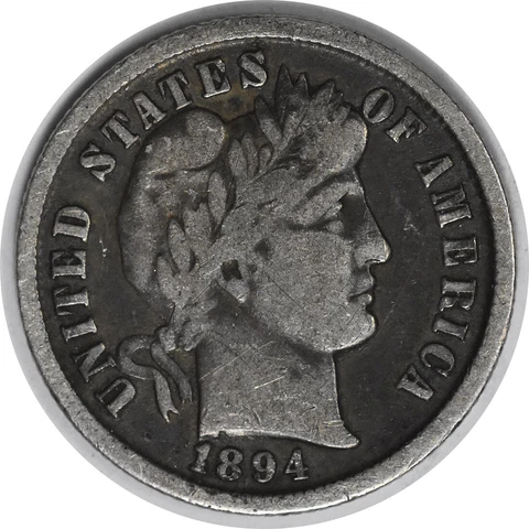 1894 Barber Silver Dime F Uncertified #232 Cover