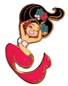 ENAMEL PIN - Mermaid with Black hair and red tail - Australian Stock - Picture 1 of 2