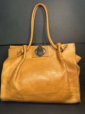 Bolsa de ombro feminina vintage Paolo Masi couro genuíno feita na Itália - Imagem 1 de 4