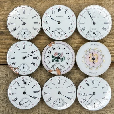0s Waltham Pocket Watch Movements - Grade 60, Seaside - 7 Jewels, Fancy Dial - Image 1 of 2