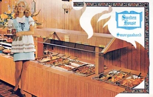 Schwedenhaus Smorgasbord Kellnerin Restaurant Postkarte - Bild 1 von 2