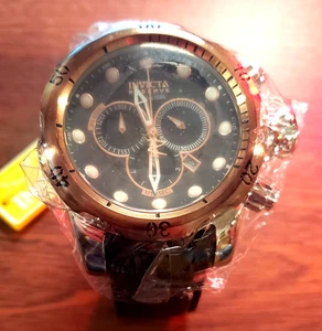 Invicta Reserve Venom Men 0360 Herrenuhr Quarz rosegoldfarbenes Lederband NEU - Bild 1 von 6