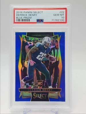 DERRICK HENRY 2016 SELECT ROOKIE FOOTBALL BLUE PRIZM RC /149 PSA 10 Q5937 - Image 1 of 2