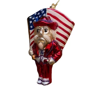 Hecho a mano de colección Ole Miss Rebels Coronel Reb Mascota Bandera de Estados Unidos Adorno de Navidad NCAA - Imagen 1 de 9