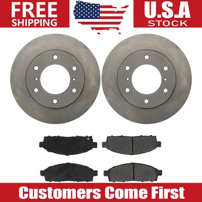 Front Brake Rotors + Ceramic Brake Pads for 2008 2016 2017 2018 Mitsubishi L200 - Image 1 of 4