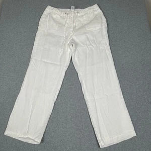 Pantalones de lino Charter Club para mujer 0X blancos pierna ancha cordón forrados pantalones - Imagen 1 de 14