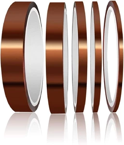 ® 5x Kapton Tape Hitzebeständiges Klebeband Polyimid Film Klebeband Bis 300°C Wä - Bild 1 von 7