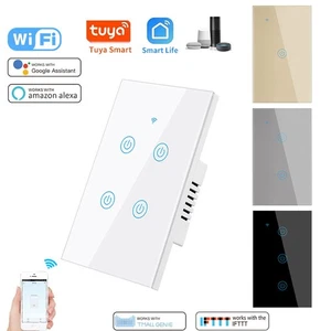 Tuya WiFi Smart Wall Light Switch Screen Touch Sensor Panel Electrical Remote - Picture 1 of 24
