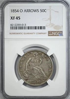 1854-O Liberty Seated Half Dollar 50C NGC XF45 - Arrows - Image 1 of 4