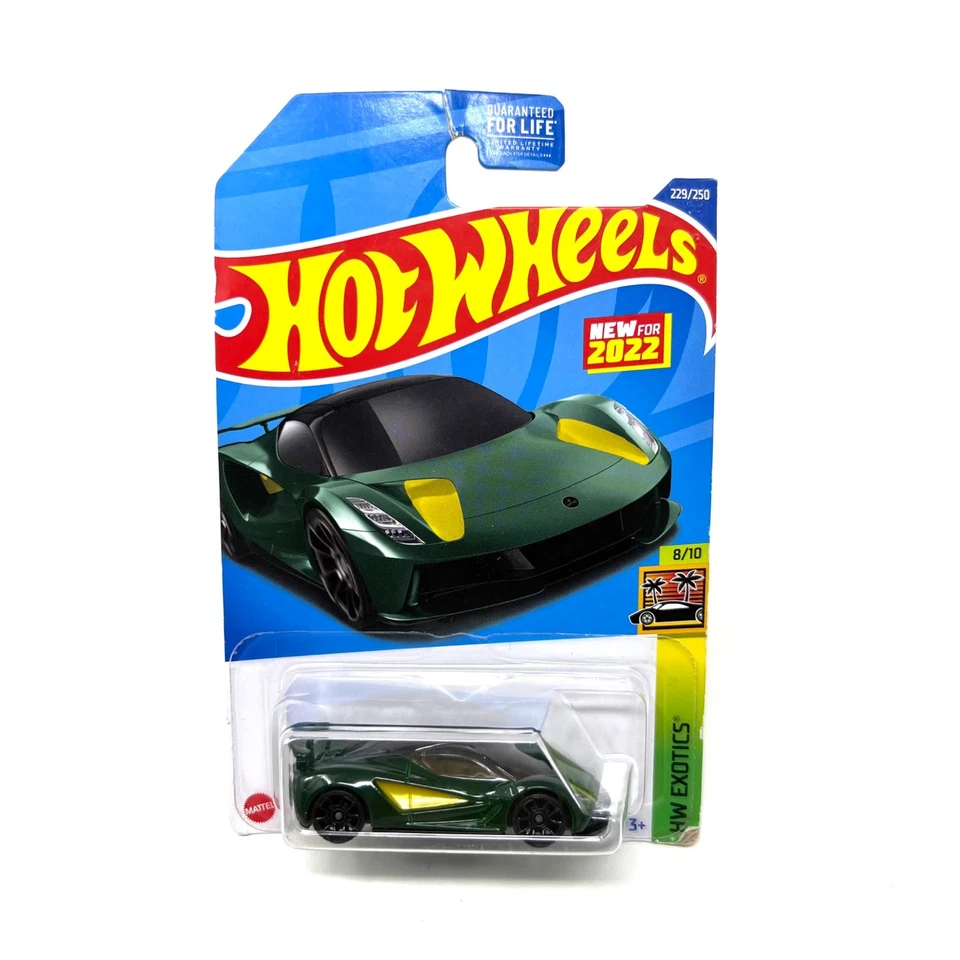 Hot Wheels HW Exotics Lotus Evija verde embalaje dañado Foto 1 de 4
