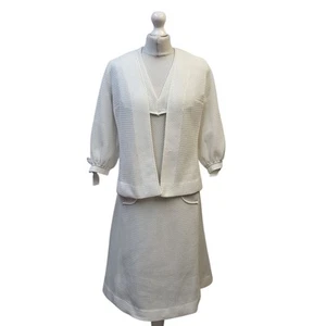 Conjunto Top Falda Crochet Vintage Madlon Francés Años 60 Co-Ord M Reino Unido 12 - Imagen 1 de 7