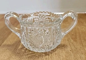 Indiana Glass Oval Star Clear Open Sugar Bowl 2-1/4" Tall - Picture 1 of 9