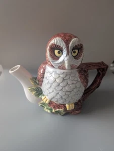 Vintage Ceramic Owl Teapot 15cm Tall (Hsh4) - Foto 1 di 11
