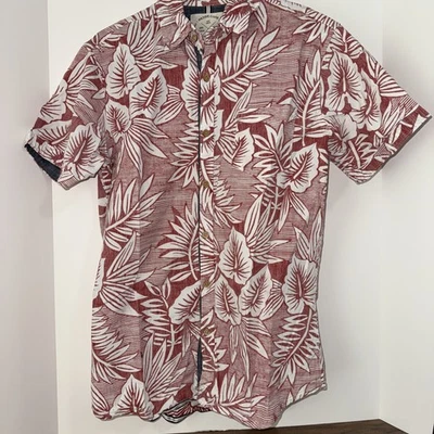Native Code Hawaiian Shirt Large Red Cotton Floral Aloha Vacation Casual Men - Image 1 of 4