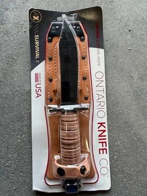 Ontario 499 Air Force Survival Knife - 5" Sawback Blade, Leather Sheath Included - Image 1 of 4