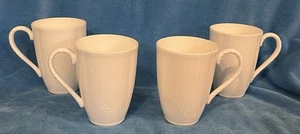 4 weiße Lenox Swedish Lodge Collection Swedish Lace Becher Tassen - Bild 1 von 4