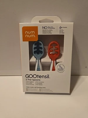NumNum Pre-Spoon GOOtensils Baby Spoon Set (6+ Months) BPA Free Silicone - Image 1 of 2