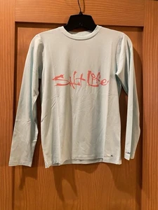 Salt Life Girl’s Aqua Green/Pink Long Sleeve SLX (Drifit) Shirt NWT Size S - Picture 1 of 4