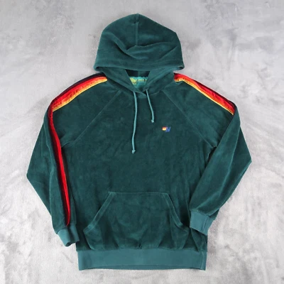 Sudadera con Capucha Aviator Nation Mujer S Terciopelo Verde Rayas Playa Foto 1 de 4