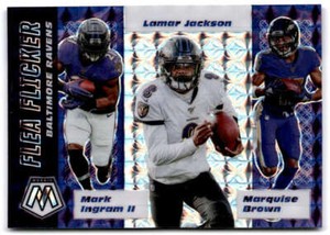 2020 Mosaic Flea Flicker Mosaic #FF2 MARQUISE BROWN/LAMAR JACKSON/MARK INGRAM II