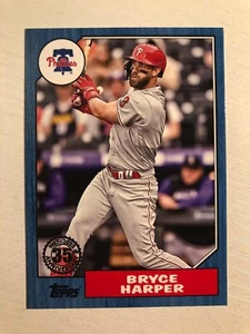 2022 Topps Update 1987 Blue Parallel Bryce Harper Philadelphia Phillies 45 - Picture 1 of 1